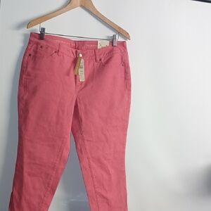 Talbots Heritage Women Coral cropped Jeans Size 12P NWT